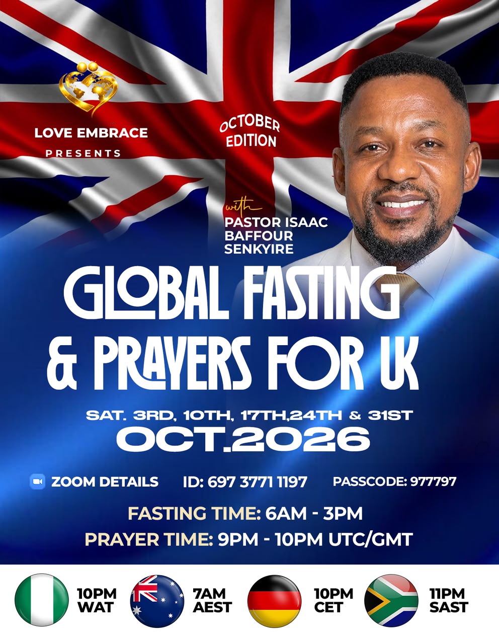Global Fasting and Prayers announcement